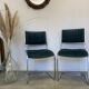 Pair of chrome blue chairs  70