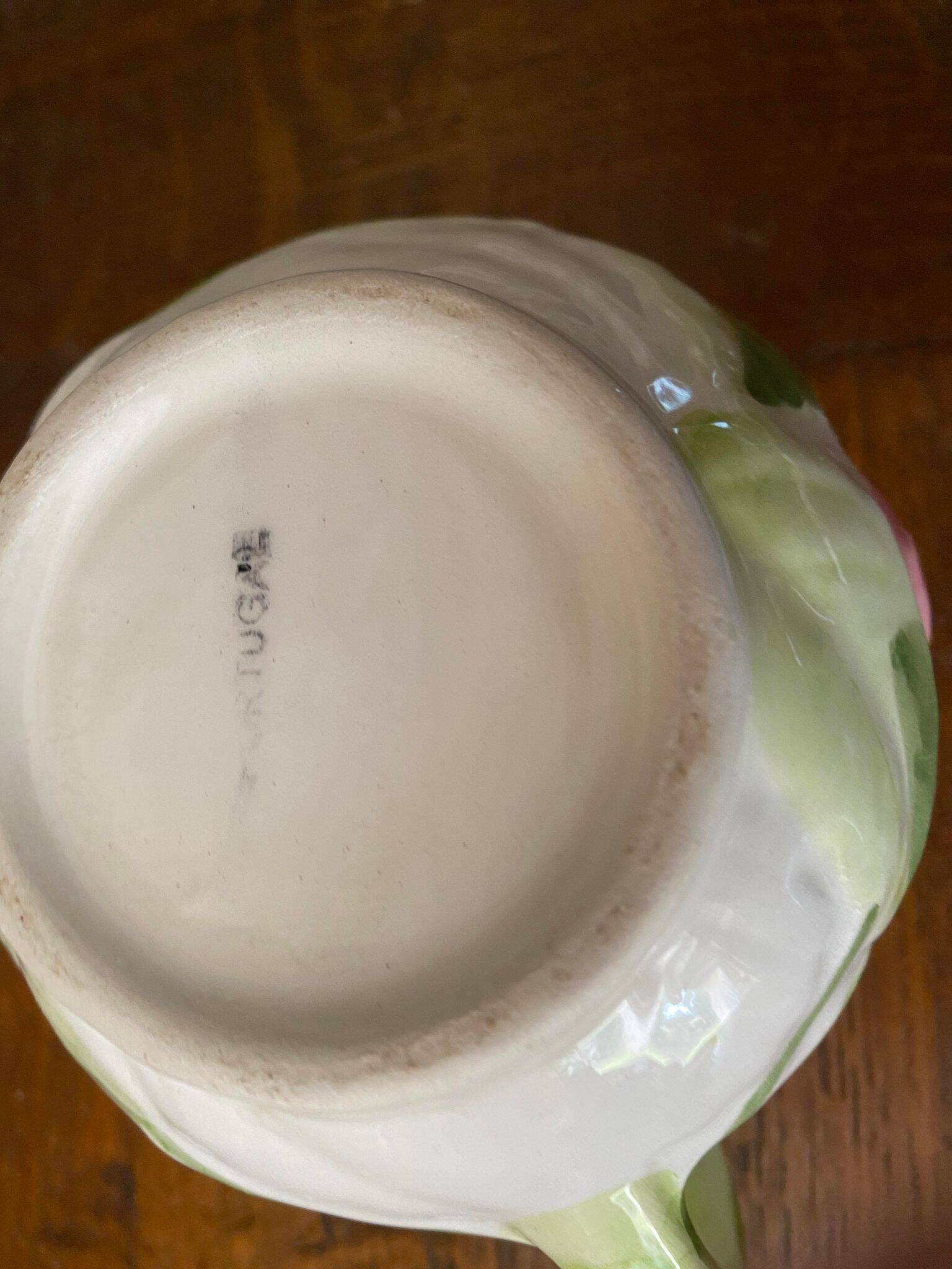 Slush cup and saucer with strawberry and leaf decoration Portugal