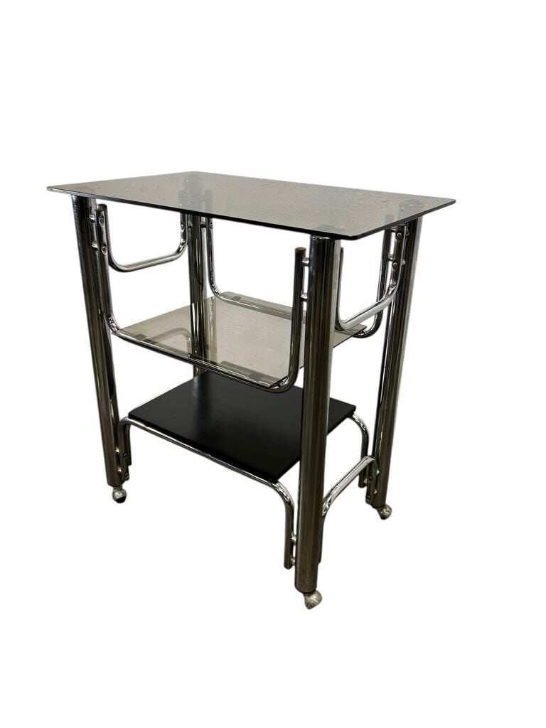 Meuble étagère vintage chromé / meuble audio / meuble TV