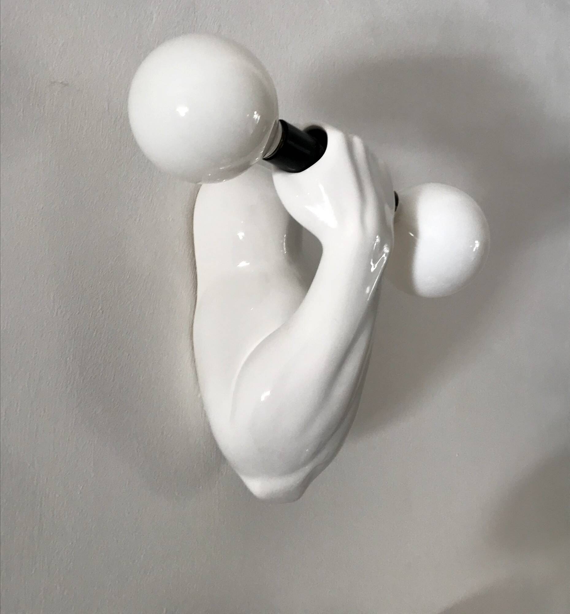 Vintage ceramic wall lamp by JC Peiré 70s