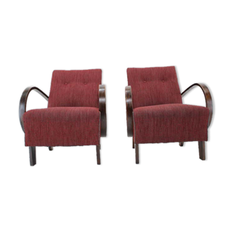 Paire de fauteuils conçue par Jindrich Halabala années 1950