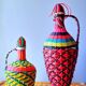 Set of 2 bottles scoubidous 60s