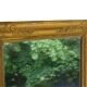 Miroir français ancien à cadre doré orné de cygnes, époque de la Restauration