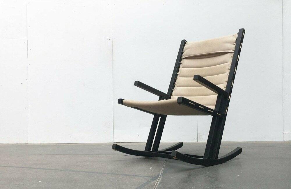 Mid-century German minimalist Safari rocking chair by Casala, 1960s.