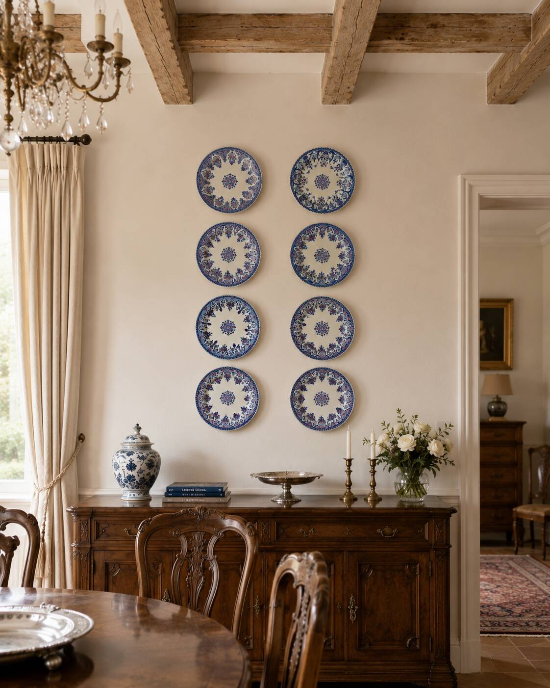 Flat plates Gien Renaissance, wall decoration