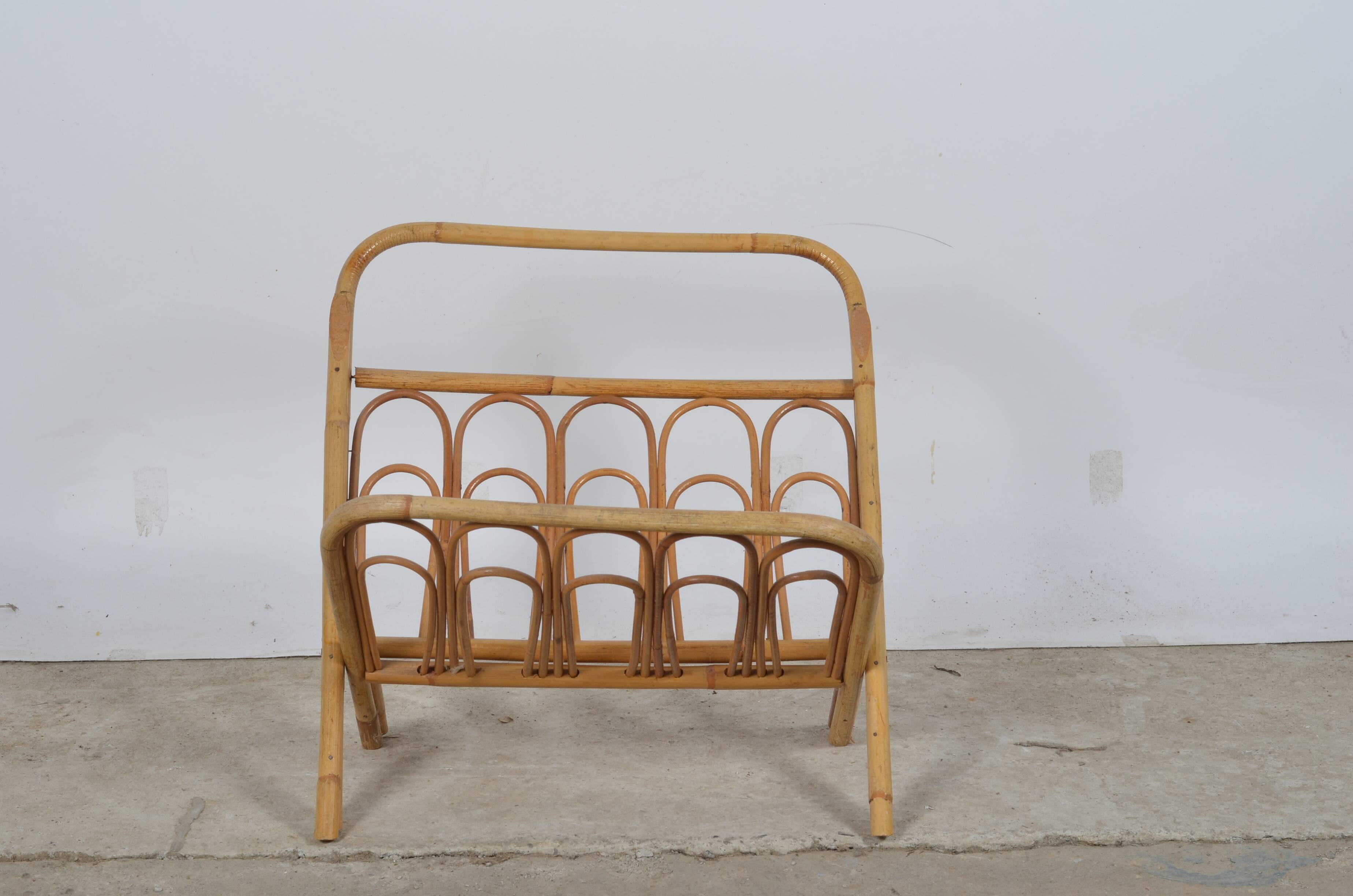 Rattan magazine holder