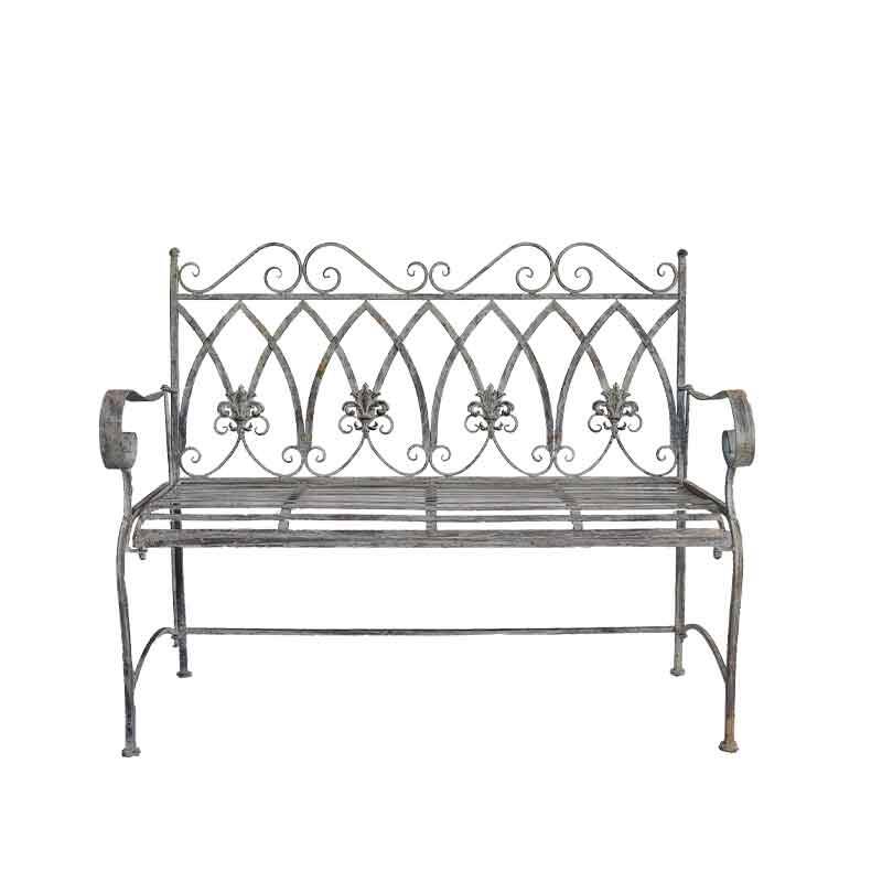 Banc de jardin en fer Fleurs de Lys