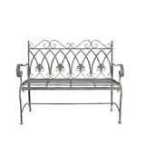 Iron garden bench Fleurs de Lys