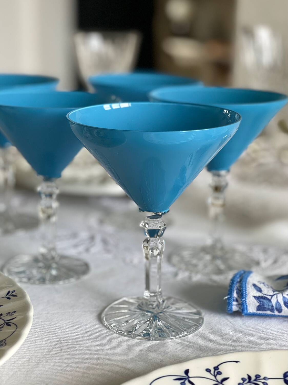 6 crystal cocktail glasses
