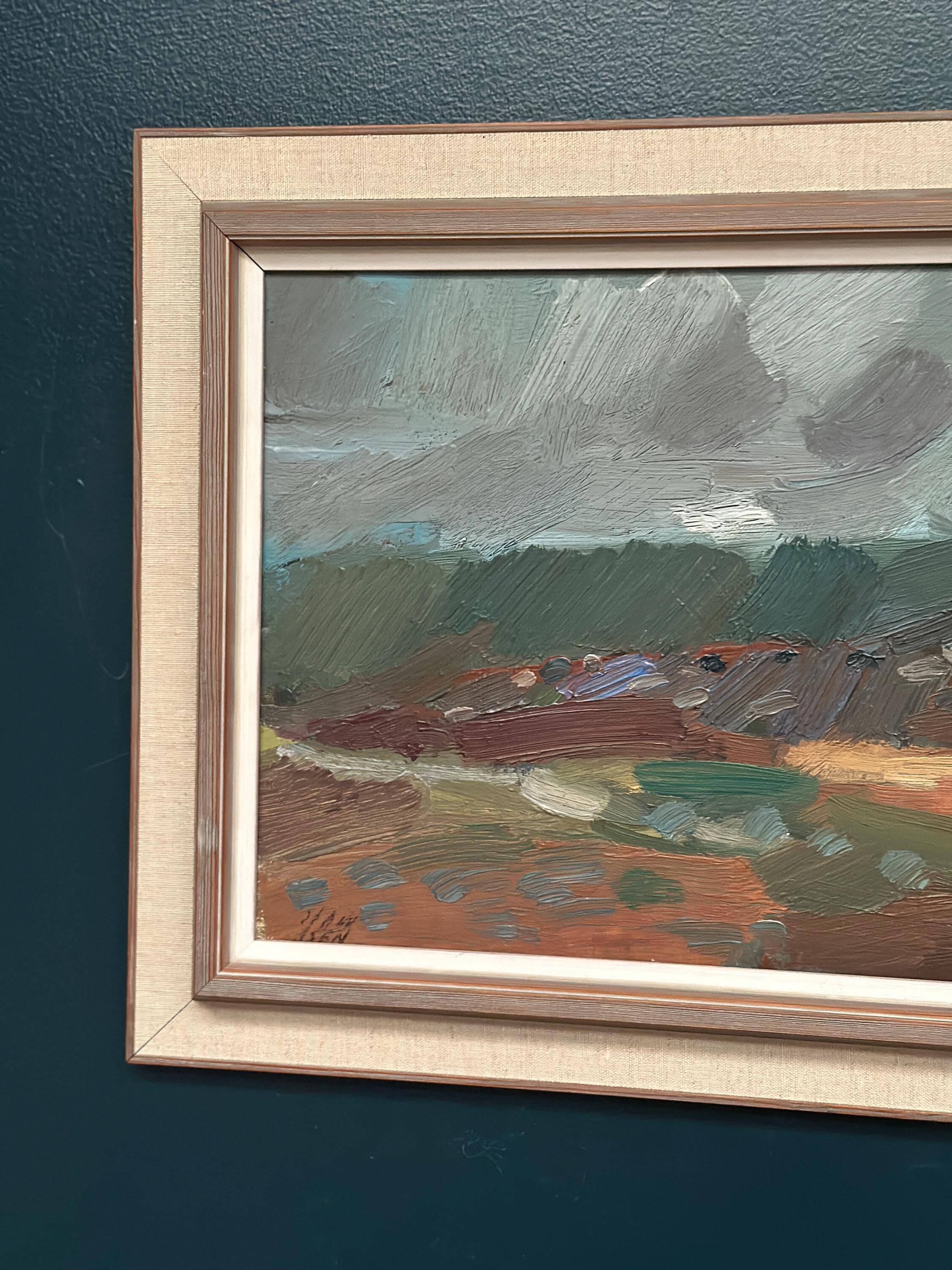 Original Swedish Oil on Canvas - "Kärra Hösten" by Gösta Stawåsen - Signed - Dated 1959 - Vintage and Framed