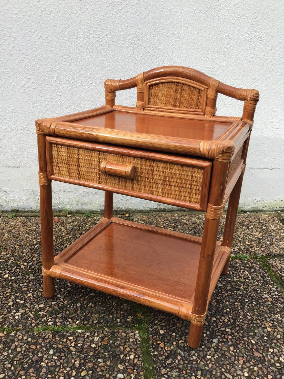 Rattan bedside
