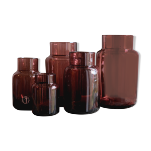 Ensemble 5 vases en verre