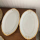 Tableware service 40 pieces in white and gilded porcelain CG Cie France Limoges