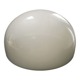 Abat jour ancien plafonnier demi globe boule opaline blanc industriel vintage tbe ø 16 cm