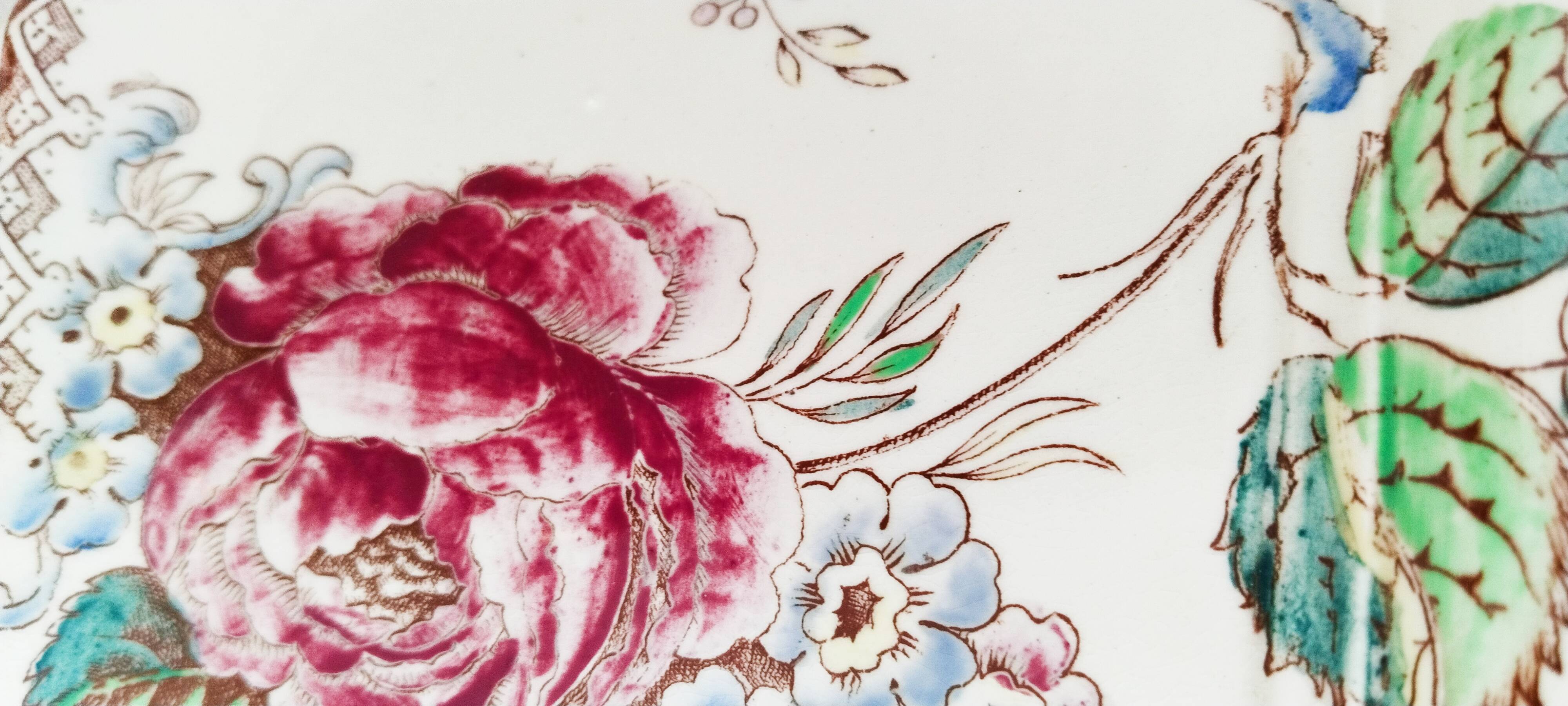 Flowerpot, bowl, earthenware centerpiece, ceramic, Sarreguemines