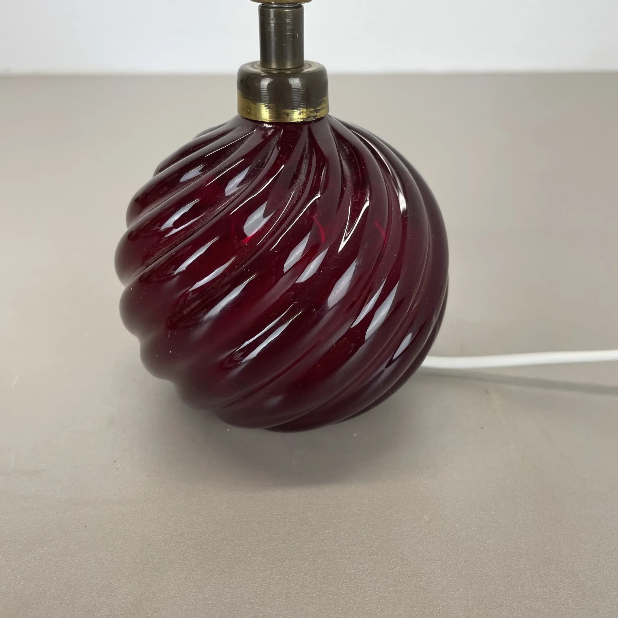 Unique Table Lamp Base made of Murano Glass with Red Ball, Barovier & Toso (attributed), Italy, 1960s