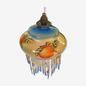 Ancient opaline hanging and beaded glass fringes