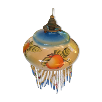 Ancient opaline hanging and beaded glass fringes