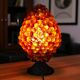 Vintage 1970s Decorative Beaded Table Lamp - Fiery Amber Resin Glow