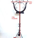 Floor candelabra in wrought iron and turned wood