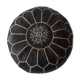 Moroccan-style chocolate leather Pouf