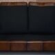 Hand-dyed leather vintage-style sofa