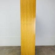 Etagère bibliothèque moderniste des années 50, chêne clair, vintage