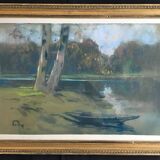 Louis Fortuney: The boat, pastel
