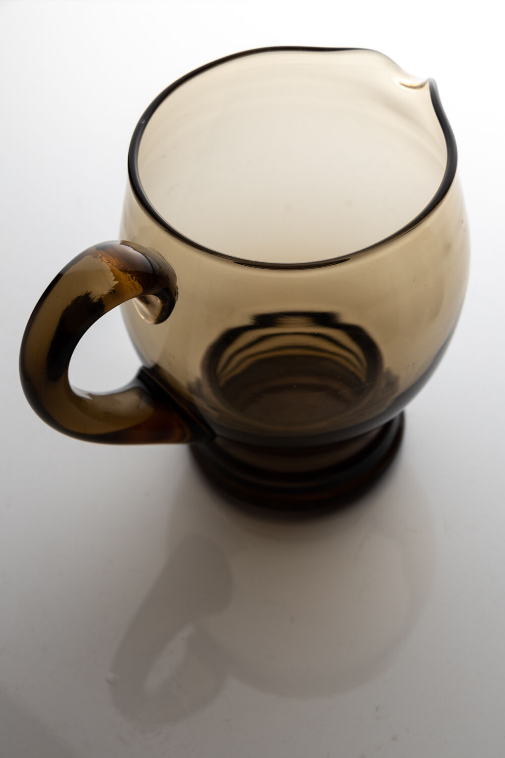 Vintage decanting set in smoked glass