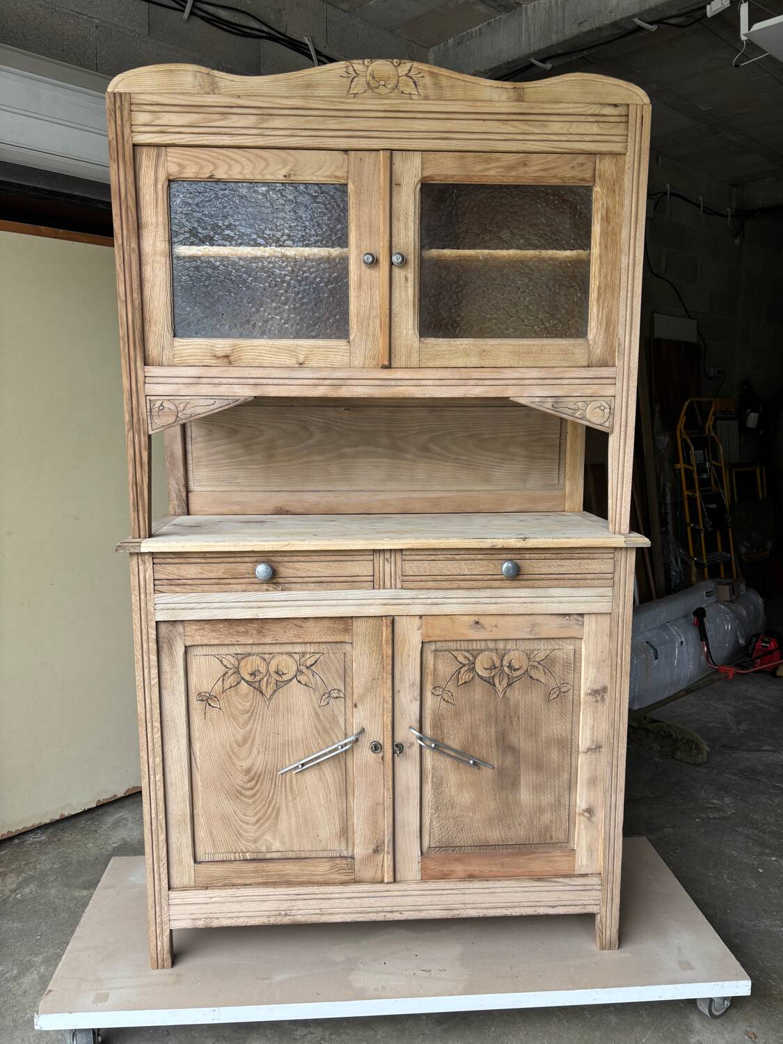 Antique raw wood dresser