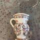 Egg cup and pitcher in handcrafted enameled ceramic, hand-painted brehat