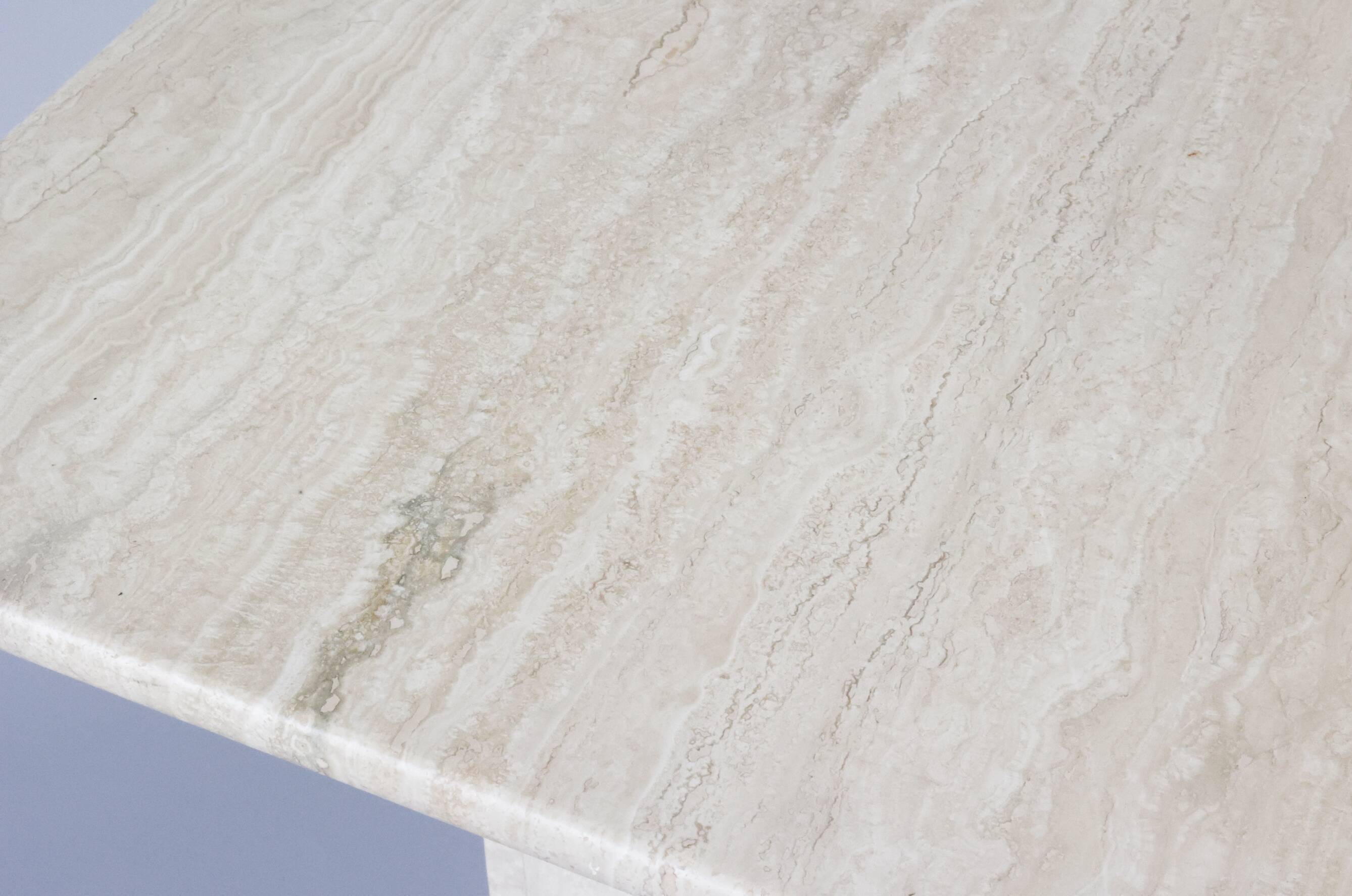 Travertine side table