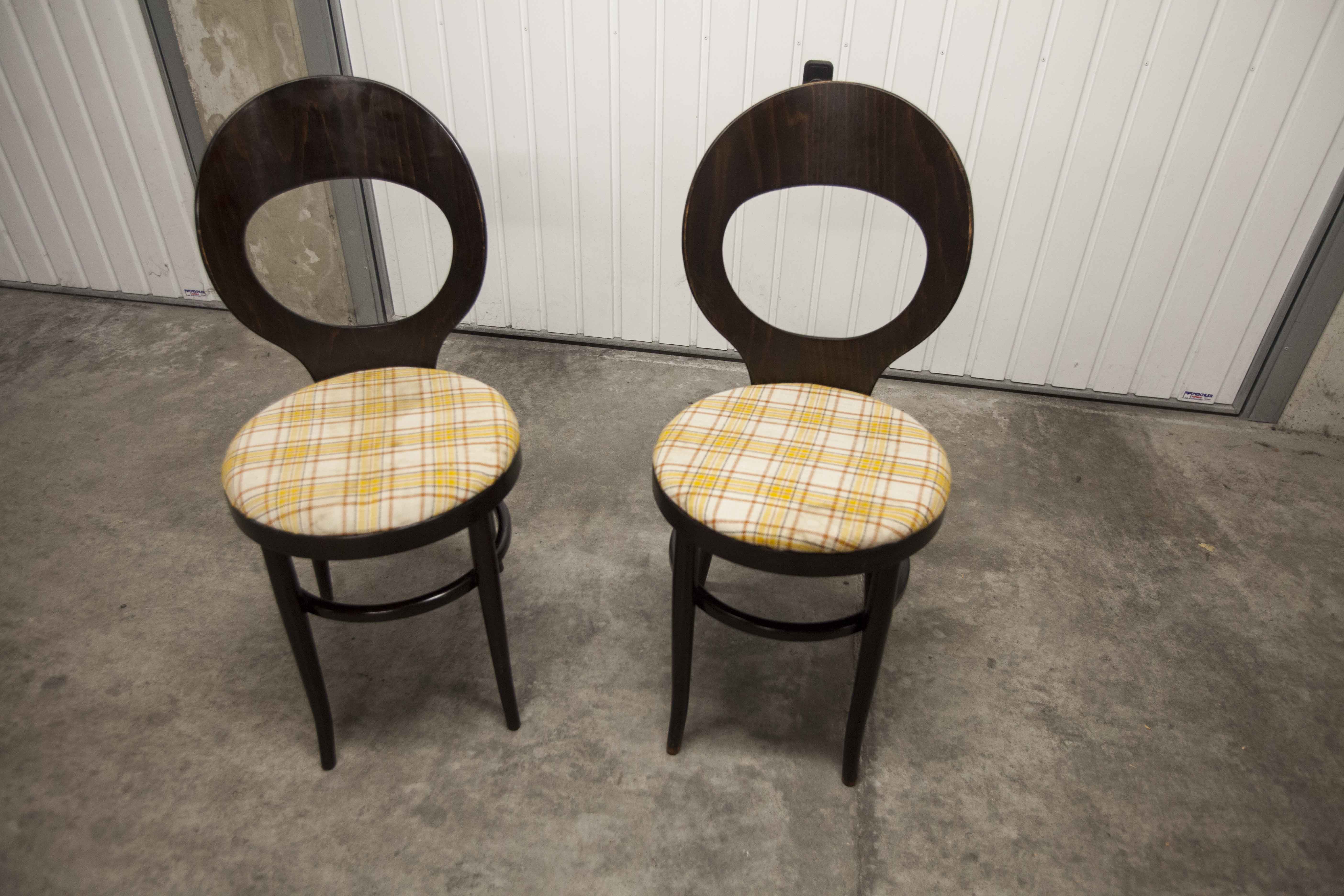 Lot de 3 chaises Baumann mouettes 1970 tissu à changer