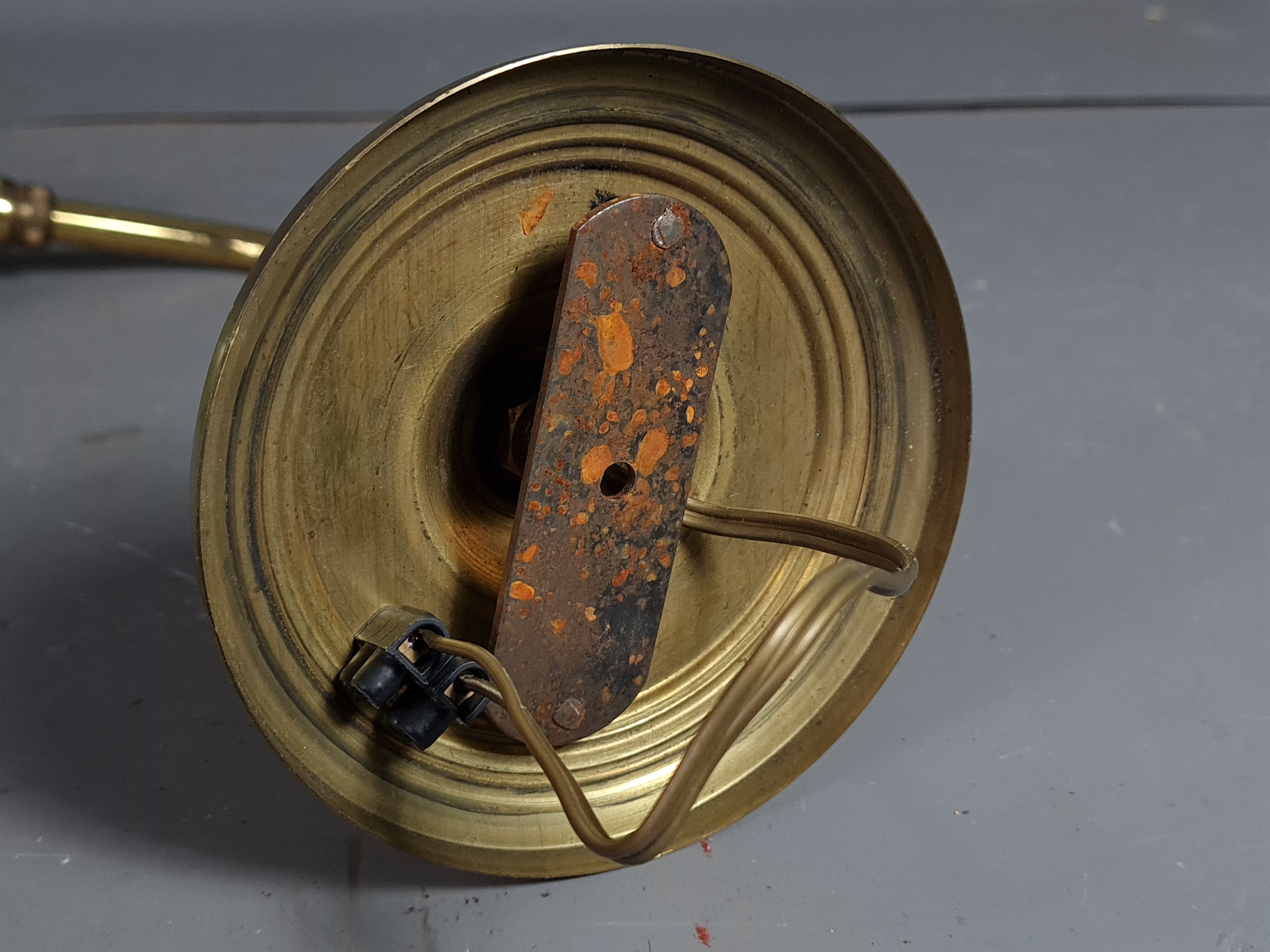 Wall lamp glass & brass vintage 50s