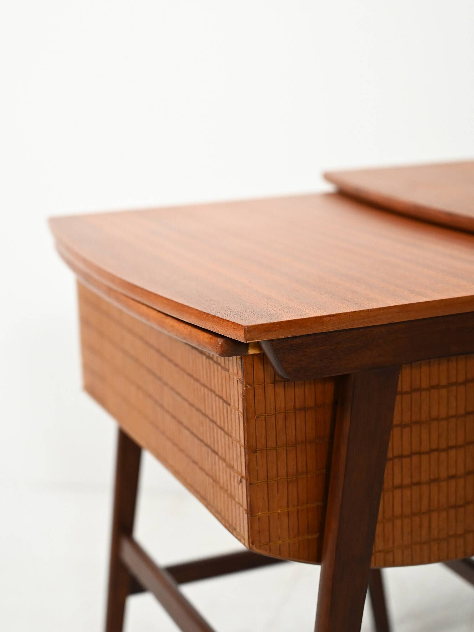Pair of Scandinavian Nesting Coffee Tables with Yarn Box