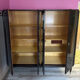Art Deco style walnut veneer wardrobe – 4 doors and mirror