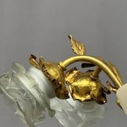 Art Deco chandelier. Marble, solid gilded bronze.