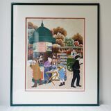 Lithographie "kiosque à montmartre" signed and numbered