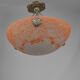 Art Deco pendant lamp in silver bronze, France, circa 1925
