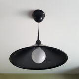 Black perforated hanging lamp années 80