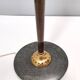 Opaline Glass, Beech and Brass Floor Lamp with Marble Base, Italy
