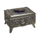 Vintage Silver Metal Jewelry Box Japan