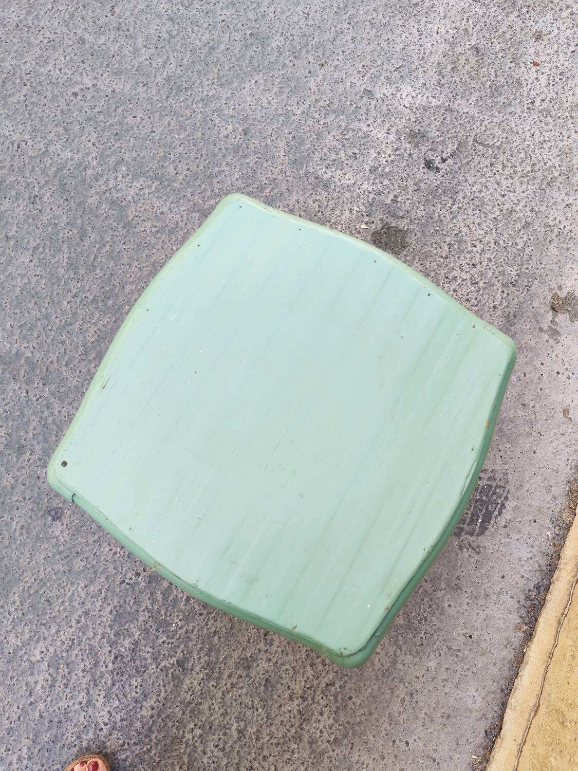 Antique green stool