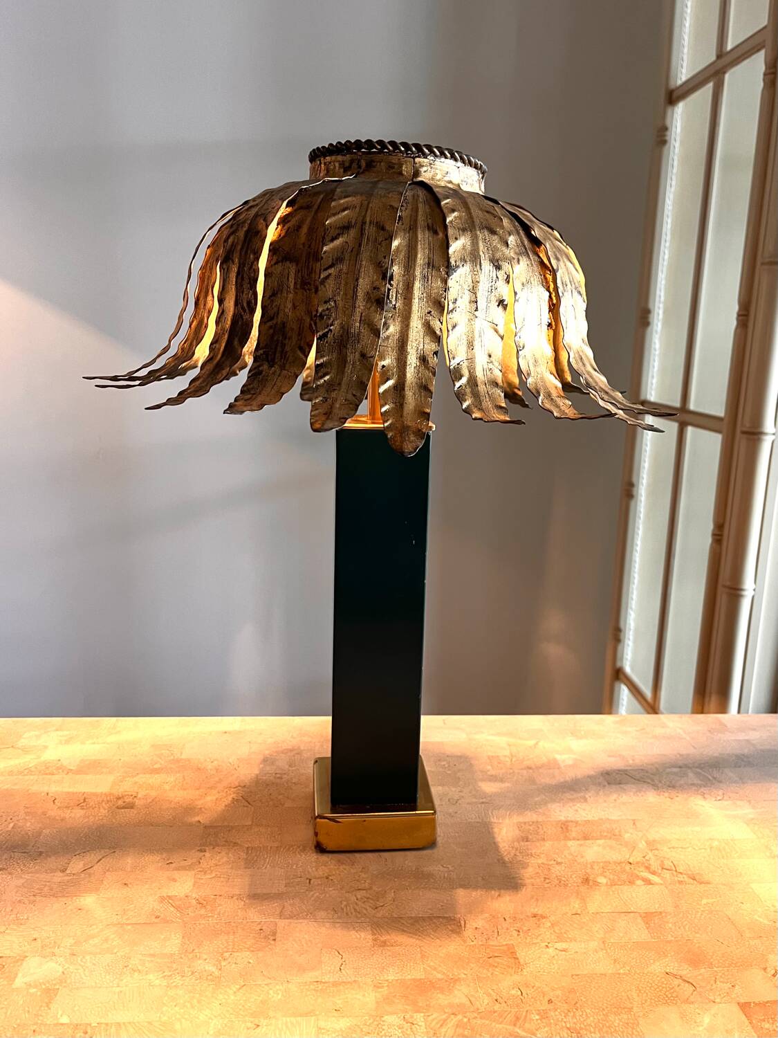 Palm lampe de table attribuée Maison Jansen