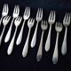10 silver-plated fish forks