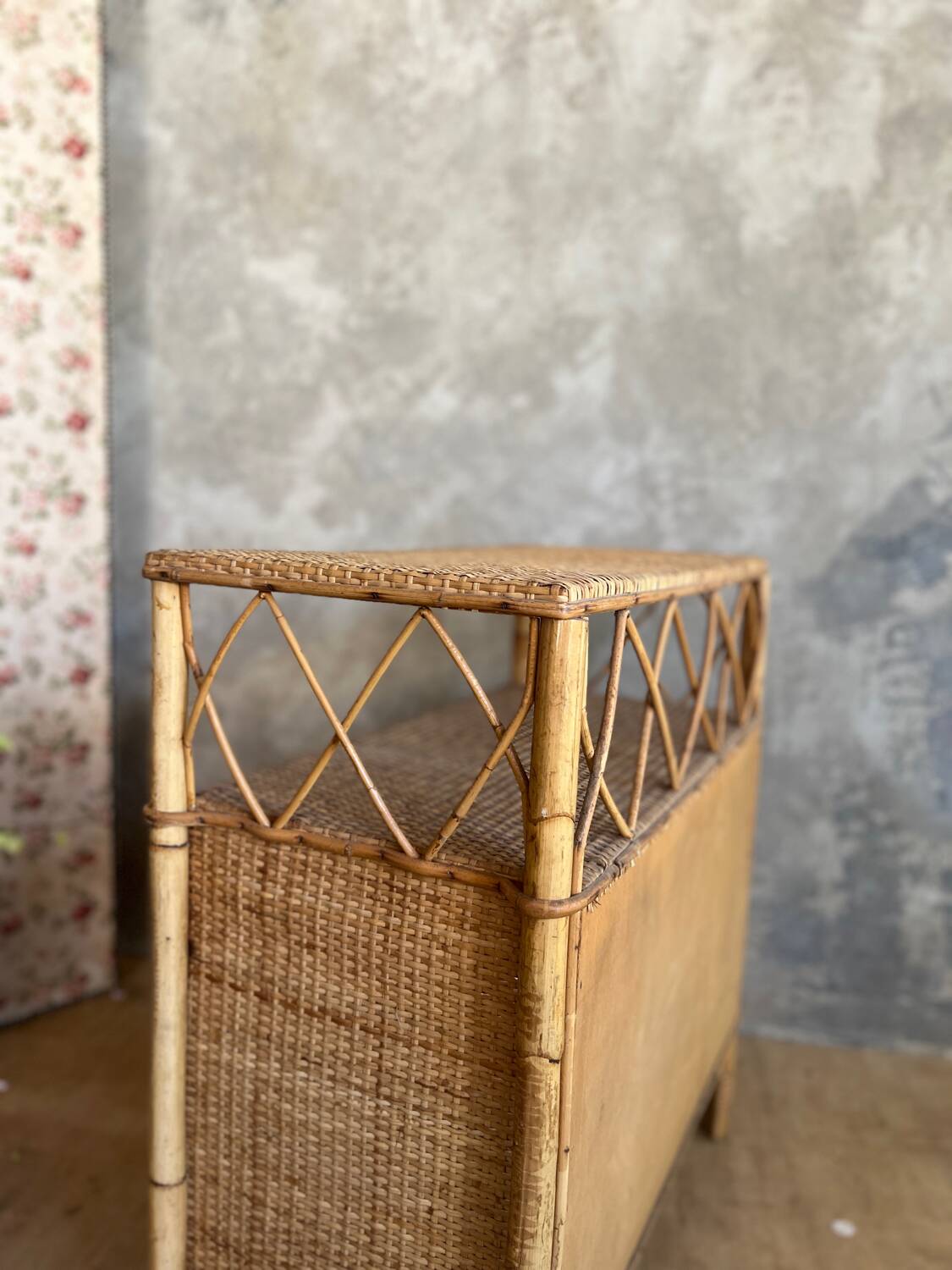 Vintage rattan sideboard