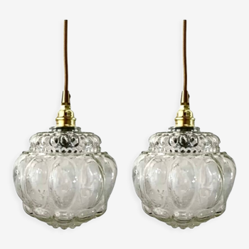 Set of two new electrified bubble globe lamps