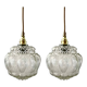 Set of two new electrified bubble globe lamps