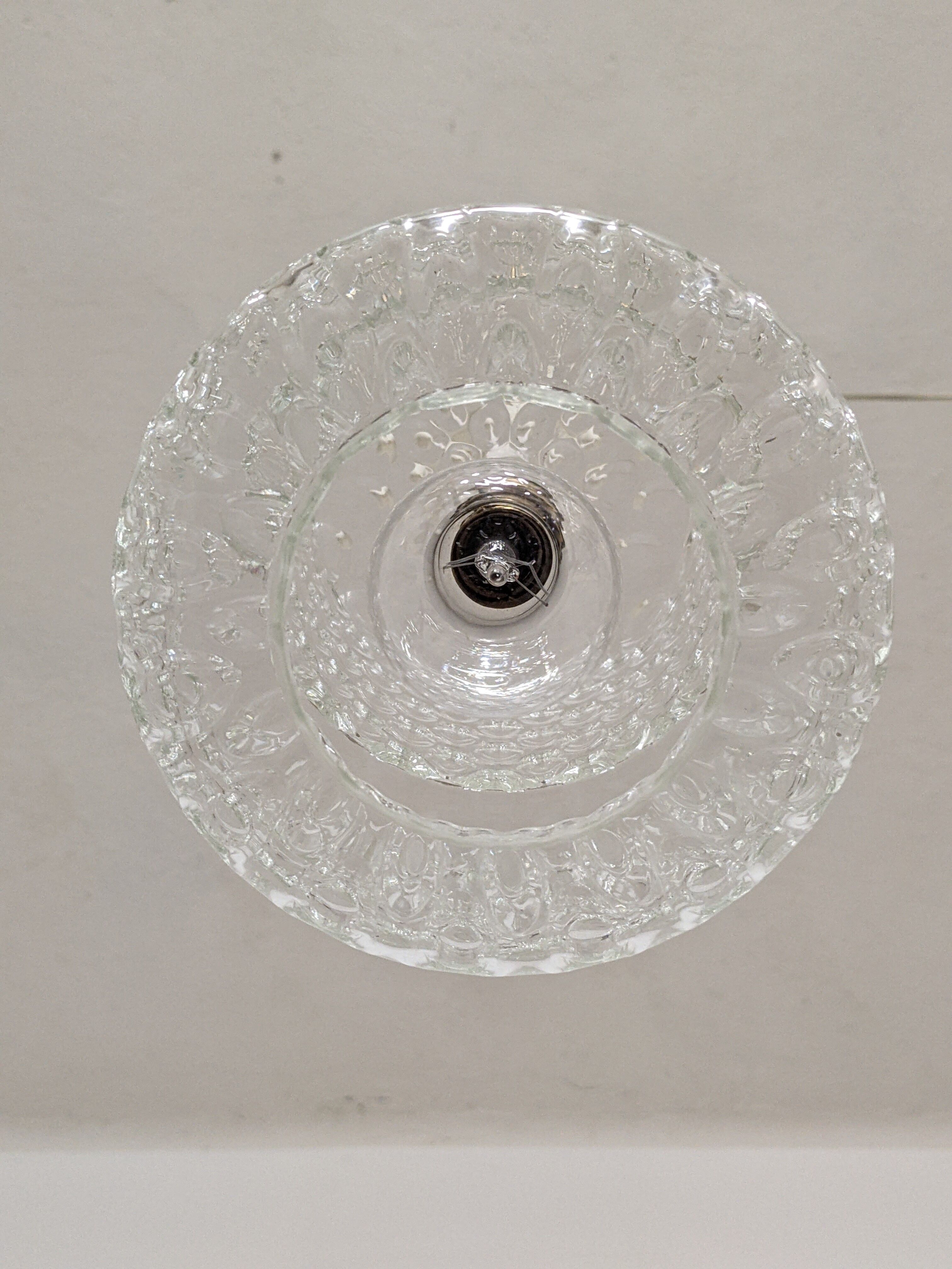 Suspension en verre bullé des années 60/70