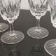 Set of 6 foot glasses in vintage shell chiseled crystal